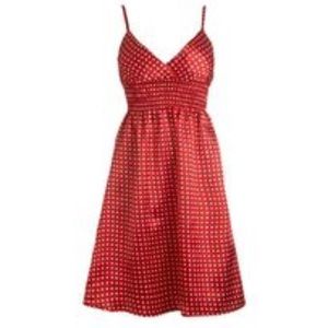 Wet Seal Silky Red Polka Dot Dress